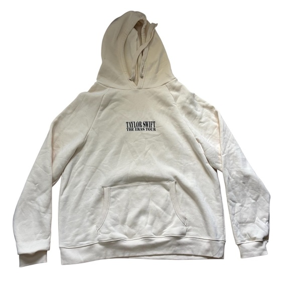 Taylor Swift The Eras Tour Hoodie Womens Size XL Extra Large Cream Black Color - Picture 1 of 4